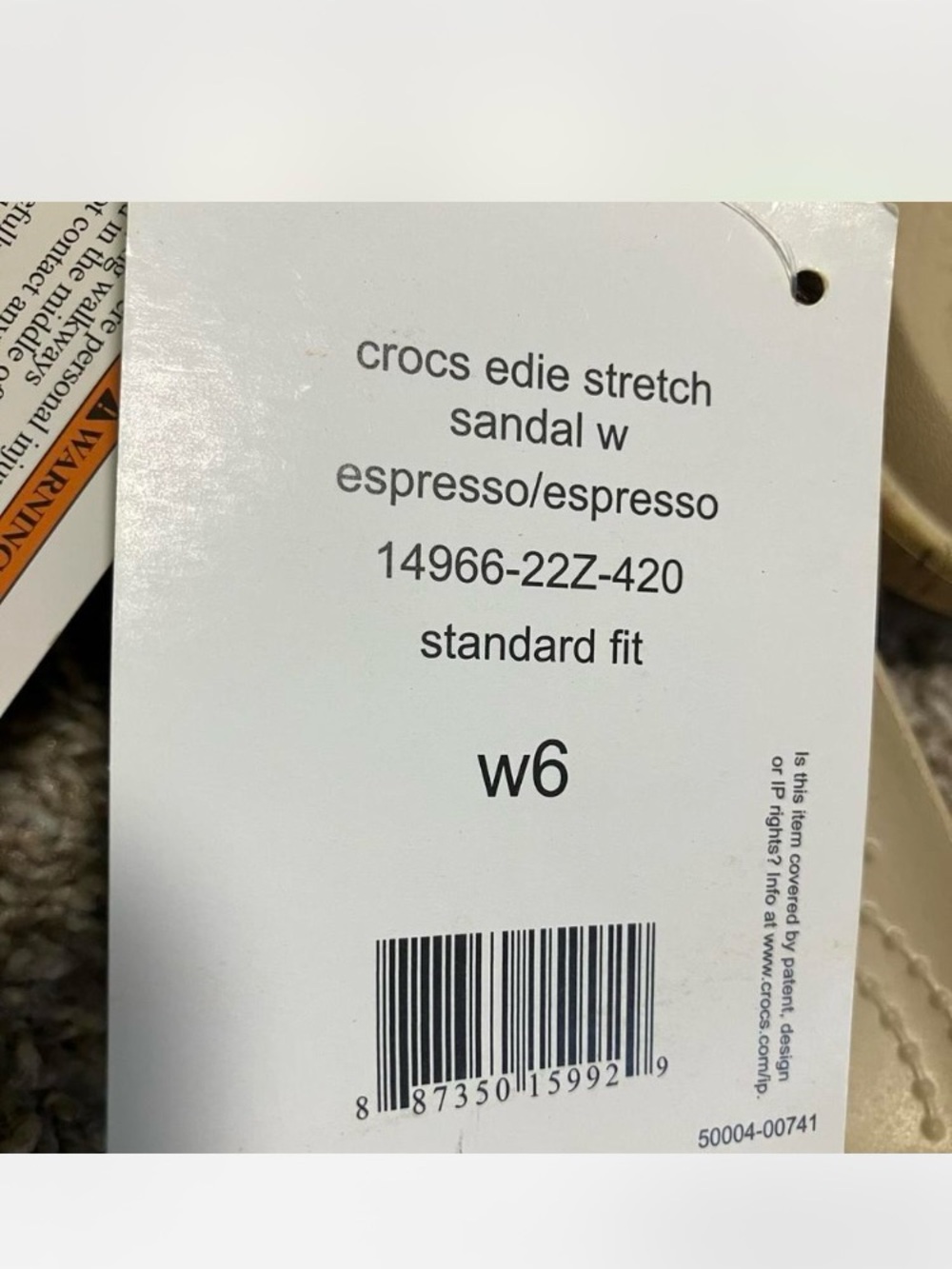 CROCS Edie Stretch Sandal Brown NWT women’s size 6 - Picture 8 of 8